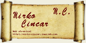 Mirko Cincar vizit kartica